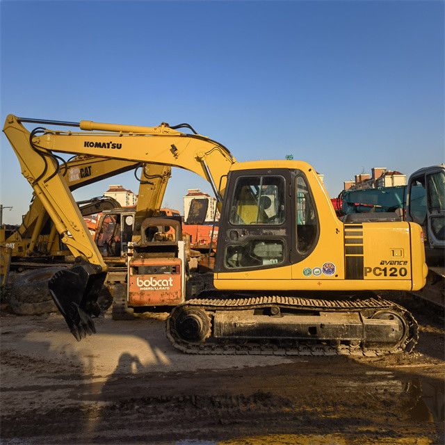 Excavadora usada de 12 toneladas de alta qualidade Japão Importado Komatsu Pc 120 Excavadora de rastreamento com horas de trabalho mais curtas