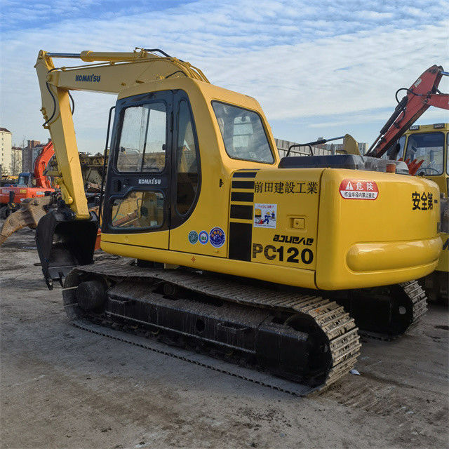 Excavadora usada de 12 toneladas de alta qualidade Japão Importado Komatsu Pc 120 Excavadora de rastreamento com horas de trabalho mais curtas