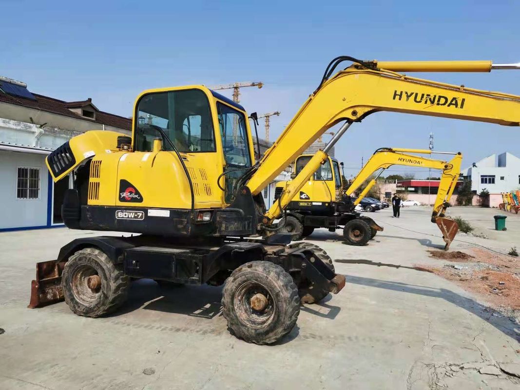 6 toneladas prontas para trabalhar Coreia Importado Hyundai R60-7 Usado Excavator de Roda