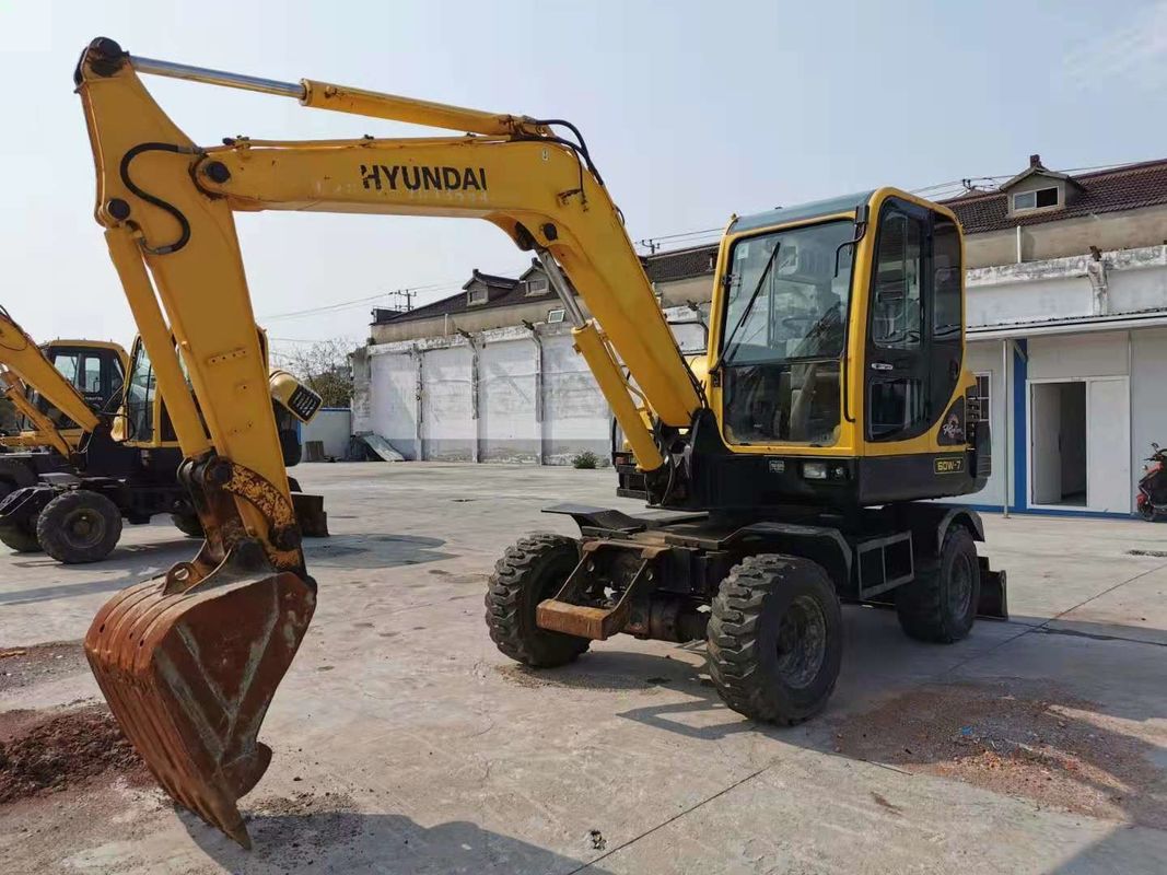 6 toneladas prontas para trabalhar Coreia Importado Hyundai R60-7 Usado Excavator de Roda