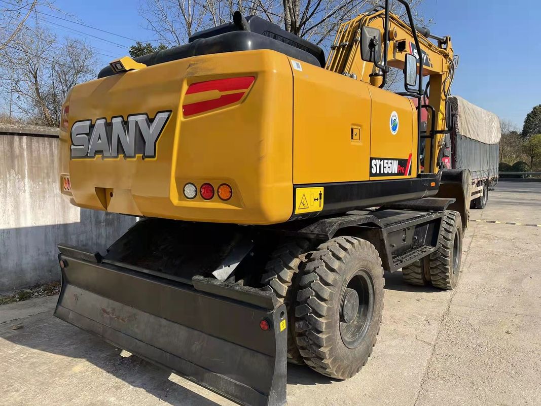 Preparado para trabalhar chinês original SANY SY155W Excavadora de rodas usadas TCD4.1 L4 Tipo de motor