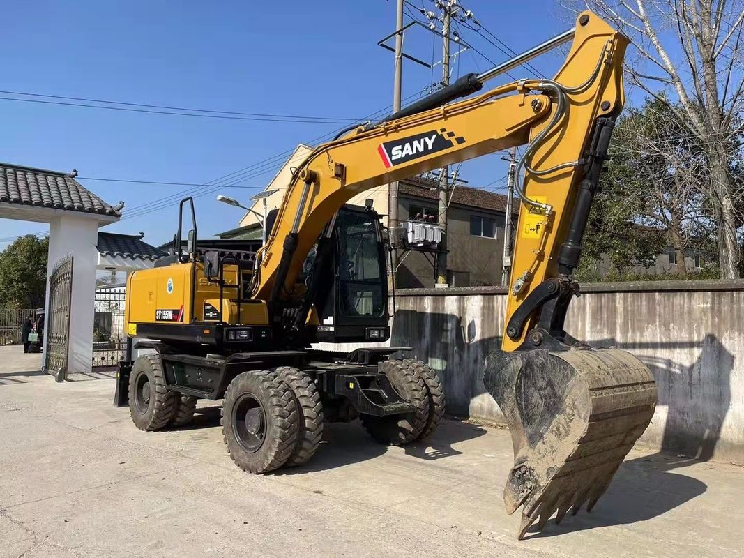 Preparado para trabalhar chinês original SANY SY155W Excavadora de rodas usadas TCD4.1 L4 Tipo de motor