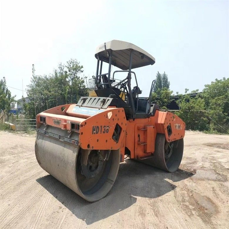 14 toneladas de rolos de estrada usados HAMM HD130 importados dos EUA para a engenharia de pontes rodoviárias