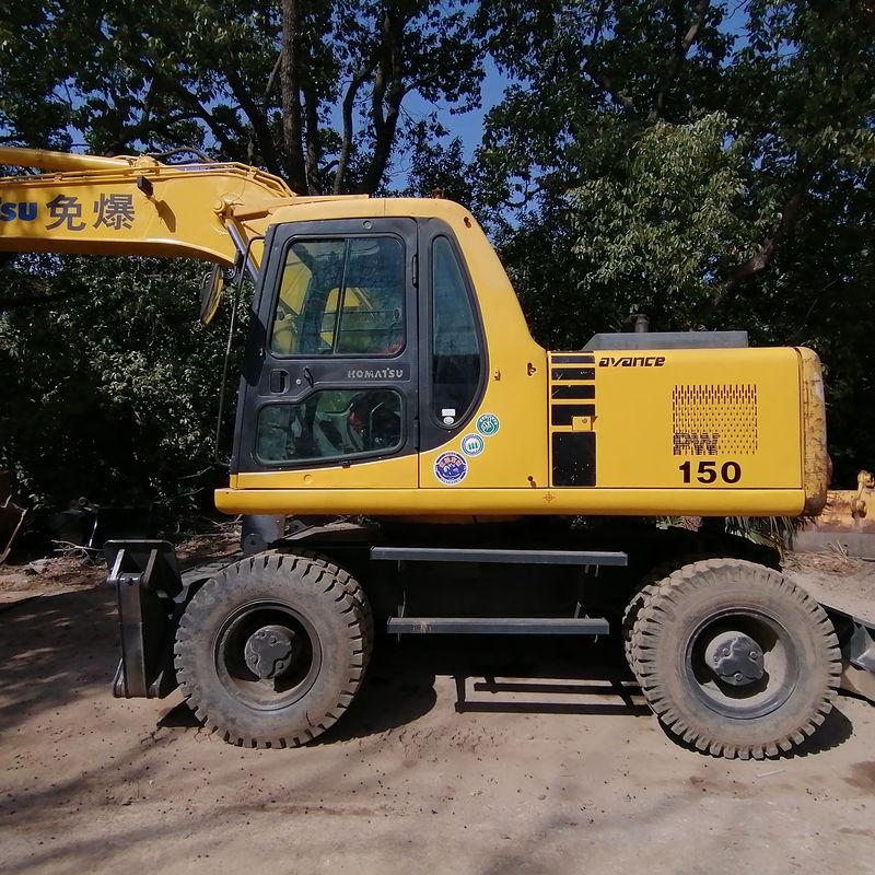 Escavadeira de Rodas Komatsu PC150W-6 Usada Escavadeira Móvel de 15 Toneladas de Segunda Mão da China