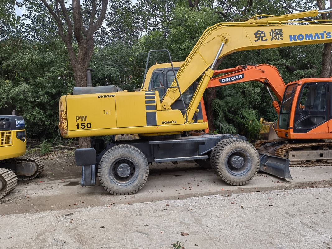 Escavadeira de Rodas Komatsu PC150W-6 Usada Escavadeira Móvel de 15 Toneladas de Segunda Mão da China